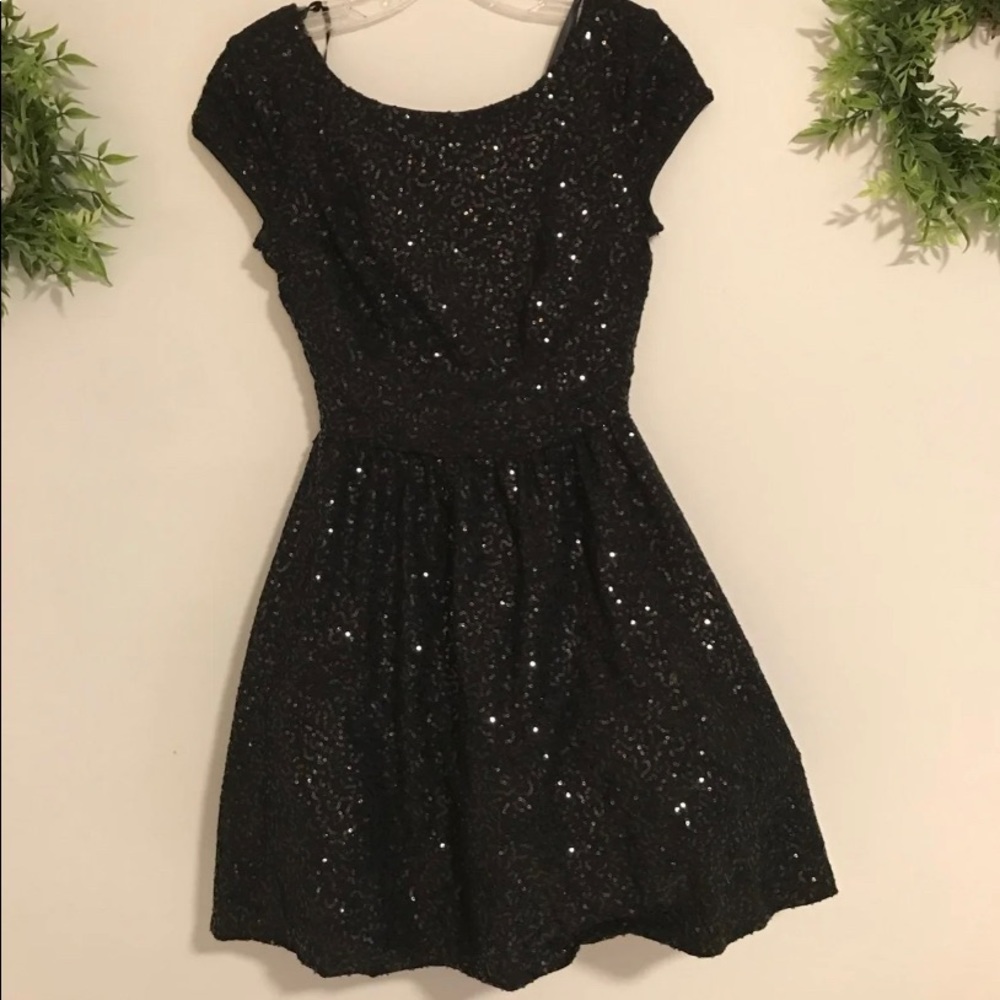Sparkly little black dress